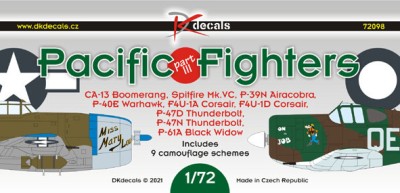 Dk Decals 72098 Pacific Fighters - part III (9x camo) 1/72