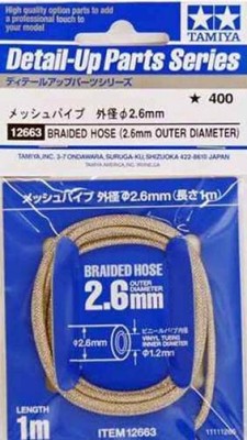 Tamiya 12663 Виниловая трубка в металлической оплётке (D=2,6/1,2 mm.) 1/12