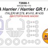 KV Models 72668-1 AV-8A Harrier / Harrier GR.1 / GR.3 (ITALERI #1278, #1410, #1435) - (двусторонние маски) + маски на диски и колеса ITALERI GB 1/72
