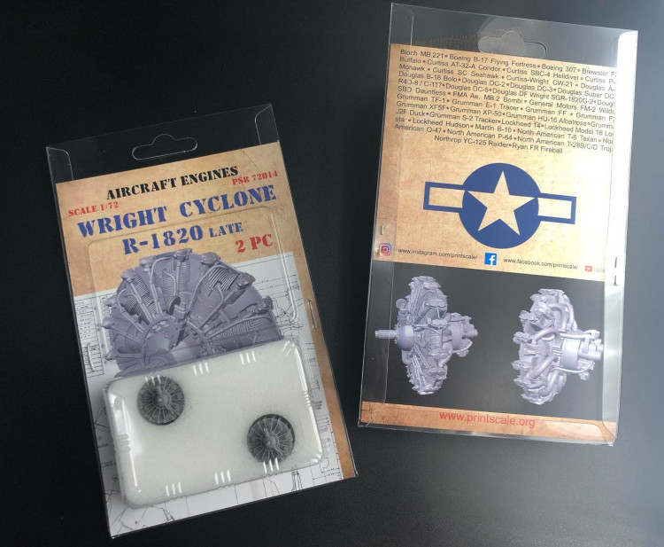 Print Scale PSR72013 Wright R-1820 Cyclone The complete set 1 piece 1/72