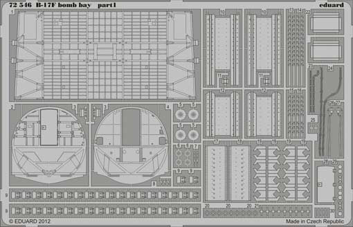 Eduard 72546 1/72 Фототравление для B-17F bomb bay