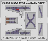 Eduard 49816 MiG-25RBT seatbelts STEEL 1/48