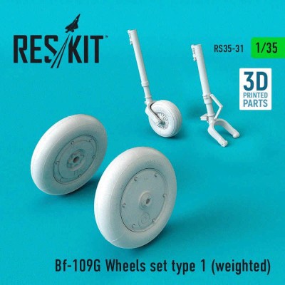 Reskit 35031 Bf-109G Wheels set type 1 (weighted) 1/35