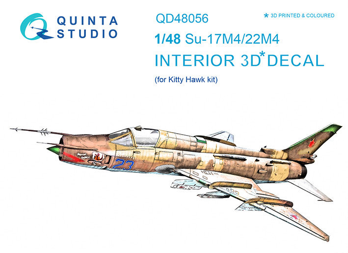 Quinta studio QD48056 Су-17М4/22М4 (для модели KittyHawk) 3D Декаль интерьера кабины 1/48