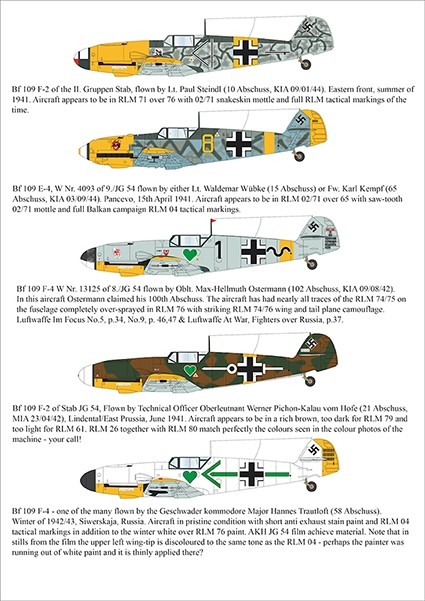 Aims AIMS72D036 JG 54 Messerschmitt Bf-109F-2 of the II. Gruppen Stab, flown by Lt. Paul Steindl. Eastern front, 1941 1/72 Aims AIMS72D036 JG 54 Messerschmitt Bf-109F-2 of the II. Gruppen Stab, flown by Lt. Paul Steindl. Eastern front, 1941 1/72