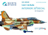 Quinta studio QD48046 F-16I (for Hasegawa kit) 3D декаль интерьера кабины 1/48