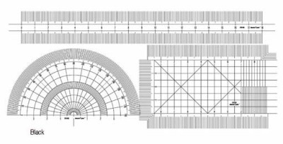 Master Tools 09941 0.05мм Измерительные приборы: транспортир, линейка,серый