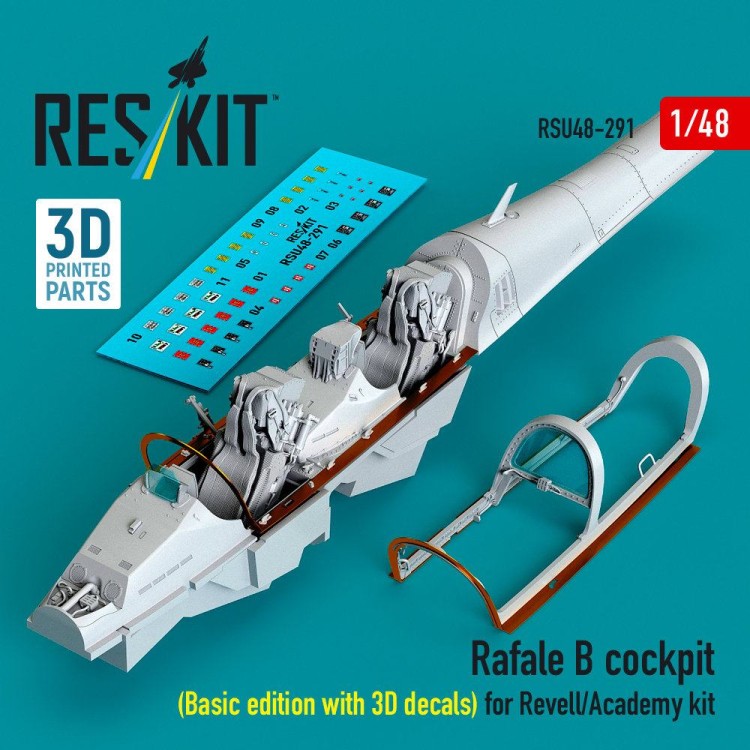 Reskit U48291 Rafale B cockpit (Basic ed.w/ 3D) (REV/ACAD) 1/48