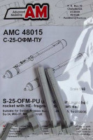 Advanced Modeling AMC 48015-3 S-25-O-PU Unguided air launch.rocket (2 pcs.) 1/48
