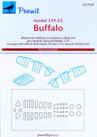 Peewit PW-M72106 1/72 Canopy mask model 339-23 Buffalo (SP.HOBBY)