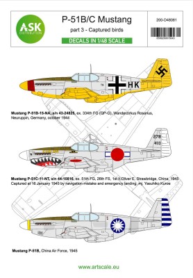 Art Scale 200-D48061 North-American P-51B/C Mustang part 3 Captured birds 1/48