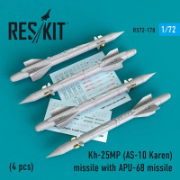Reskit RS72-0178 Kh-25MP(AS-10 Karen) missile w/ APU-68 1/72