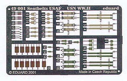 Eduard 49001 Seatbelts USAF & USN WWII фототравление