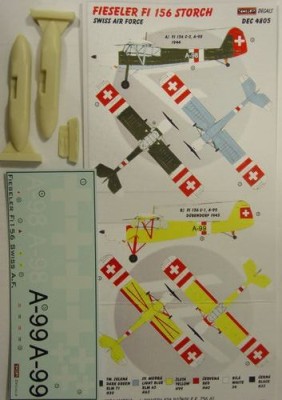 Kora Model DEC4805 Fi 156 Storch (Swiss Air Force) декали 1/48