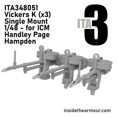 Inside the Armour ITA348051 Handley-Page Hampden B Mk.I Vickers k set A (3 x single Vickers) 1/48
