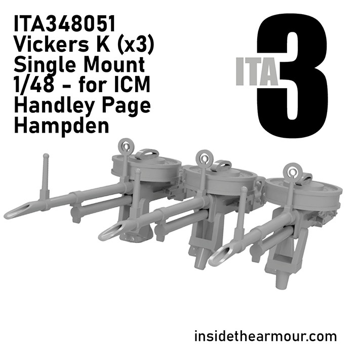 Inside the Armour ITA348051 Handley-Page Hampden B Mk.I Vickers k set A (3 x single Vickers) 1/48