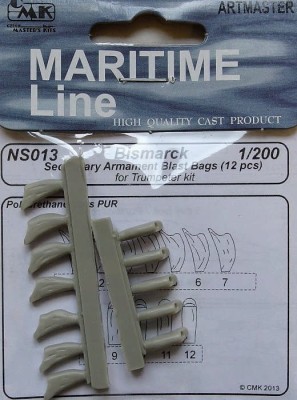 CMK NS013 Bismarck - secondary arm.blast bags (12 pcs) 1/200