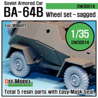 DEF Model DW30014 WW2 Soviet BA-64B Armored car Wheel set (for Miniart 1/35)