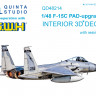 Quinta studio QD48214 Cо смоляными деталями F-15C PAD-upgraded (GWH) 3D Декаль интерьера кабины 1/48