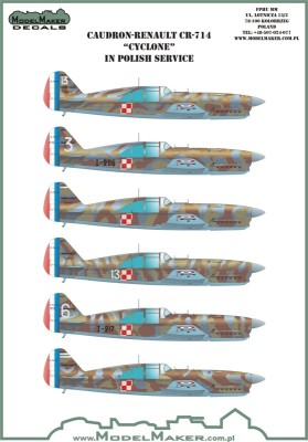 Model Maker Decals D48075 Caudron CR.714 Cyclone in Polish service 1/48