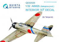 Quinta studio QD32025 A6M2b (Nakajima prod.) (для модели Tamiya) 3D декаль интерьера кабины 1/32