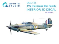 Quinta studio QD72123 для семейства Hurricane Mk.I (Airfix) 3D Декаль интерьера кабины 1/72