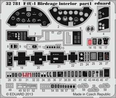 Eduard 32781 F4U-1 Birdcage interior S.A.