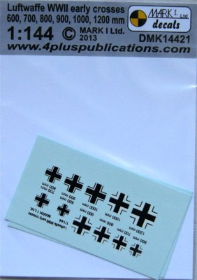 4+ Publications DMK-14421 1/144 Decals Luftwaffe WWII early crosses (2 sets)