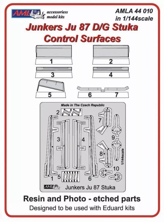 AML AMLA44010 Junkers Ju 87 D/G Control Surfaces (EDU) 1/144