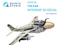 Quinta studio QD32108 A-6A (Trumpeter) 3D Декаль интерьера кабины 1/32