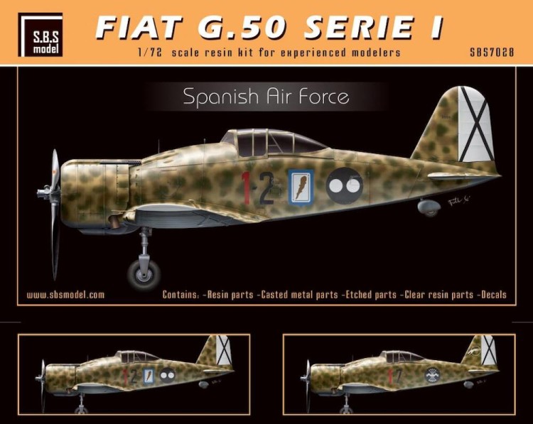 Sbs Model 7028 Fiat G.50 Serie I Spanish Air Force 1/72