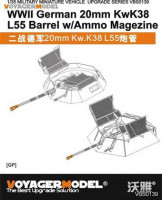 Voyager Model VBS0139 WWII German 20mm KwK38 L55 Barrel w/Ammo Magezine (For all) 1/35