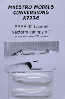 Maestro Models MMCK-7228 1/72 SAAB 32 Lansen vacuformed canopy (2 pcs.)