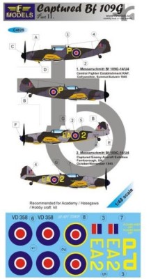 LF Model C4829 Decals Captured Bf 109G Part II. (HAS) 1/48