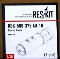 Reskit RS48-0139 RBK-500-375 AO-10 Cluster bomb (2 pcs.) 1/48