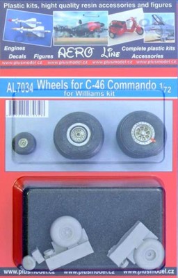 Plus model AL7034 1/72 Wheels for C-46 Commando (WILLIAMS)