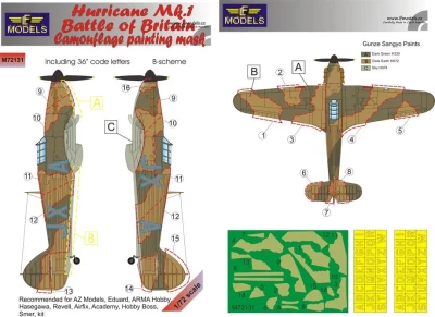 Lf Model M72131 Mask Hurricane Mk.I Battle of Britain Camo B 1/72