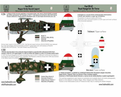 HAD 48226 Fiat CR.42 Royal Hungarian AF Part 1 декаль 1/48