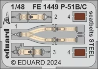 Eduard FE1449 P-51B/C seatbelts STEEL (EDU) 1/48