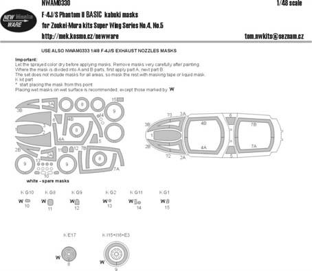 New Ware NWA-M0330 1/48 Mask F-4J/S Phantom II BASIC (ZOUKEI-MURA)