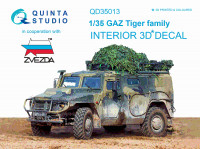 Quinta studio QD35013 для семейства ГАЗ Тигр (для модели Звезда) 3D Декаль интерьера кабины 1/35