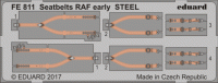 Eduard FE811 Seatbelts RAF early STEEL 1/48
