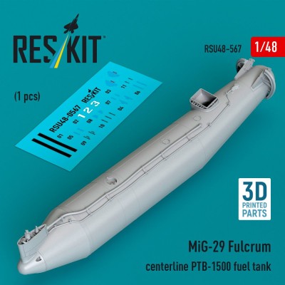 Reskit RSU48-567 MiG-29 Fulcrum centerline PTB-1500 fuel tank 1/48
