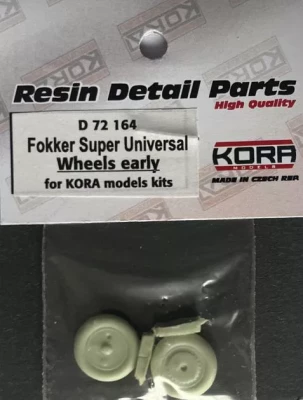 Kora Model D72164 Wheels for Fokker Super Universal - early 1/72