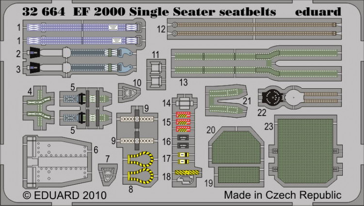 Eduard 32664 EF 2000 Single Seater seatbelts REV