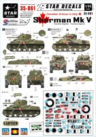 Star Decals STAR35861 Three Rivers Regiment.Ontario RegimentSherman Mk.V. Chaplain, Cartier, Atlas 1/35