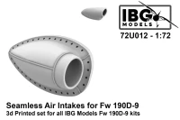 IBG Models U7212 Seamless Air Intakes for Fw 190D-9 (3D-Print) 1/72