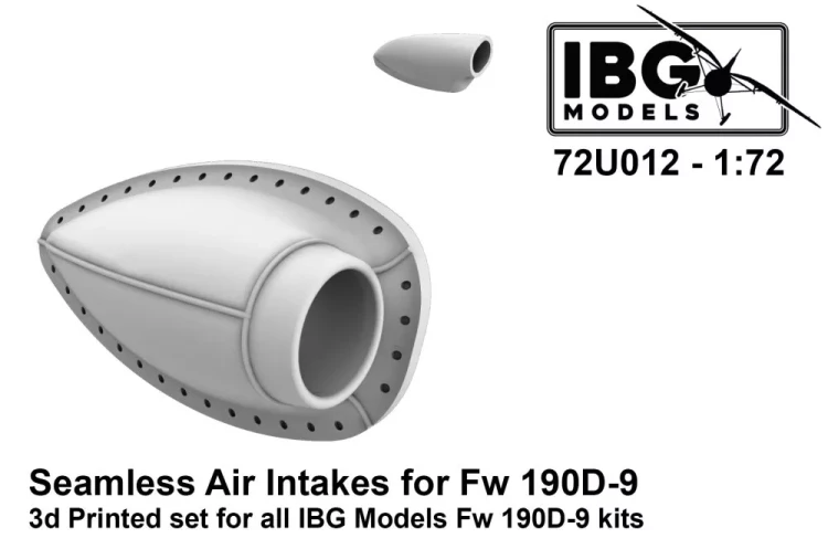 IBG Models U7212 Seamless Air Intakes for Fw 190D-9 (3D-Print) 1/72