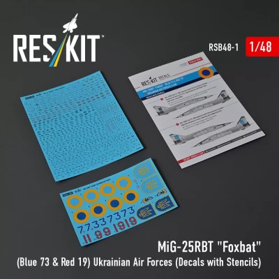 Reskit B48001 MiG-25 RBT (Blue 73&amp;Red 19) Ukrainian AF 1/48