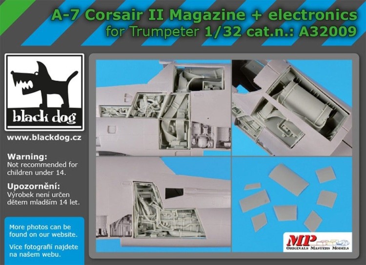 Black Dog A32009 LTV A-7D/A-7E Corsair II magazine + electronics (designed to be used with Trumpeter kits) 1/32